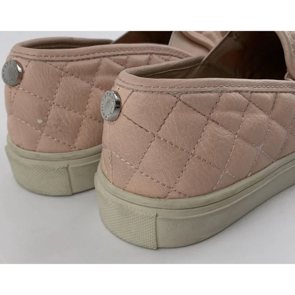Steve Madden Womens Pink Blush‎ Quilted Slip On Shoes Size 6